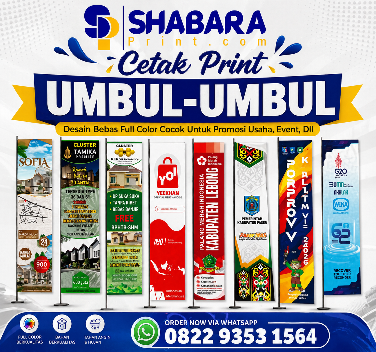 Cetak Umbul-Umbul Custom Murah di Kalideres & Walungan Jakarta Barat, Pesan Online Lebih Praktis