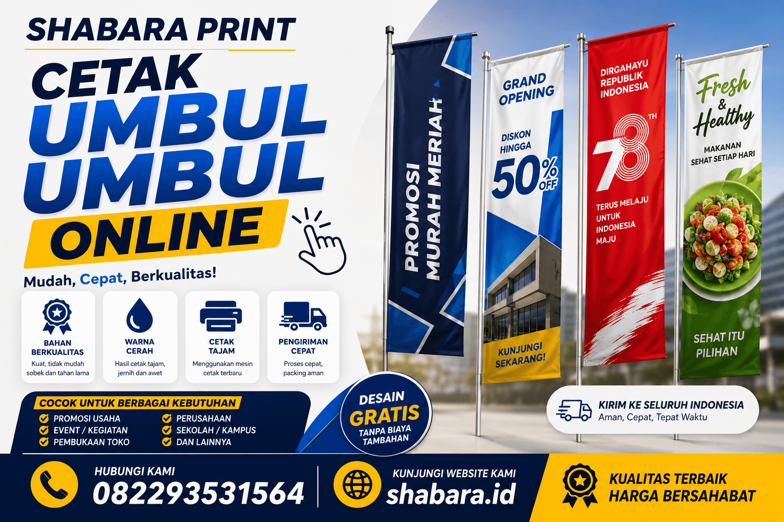 Jasa Pemasangan Umbul Umbul Murah Jembatan Besi Tambora Jakarta Barat