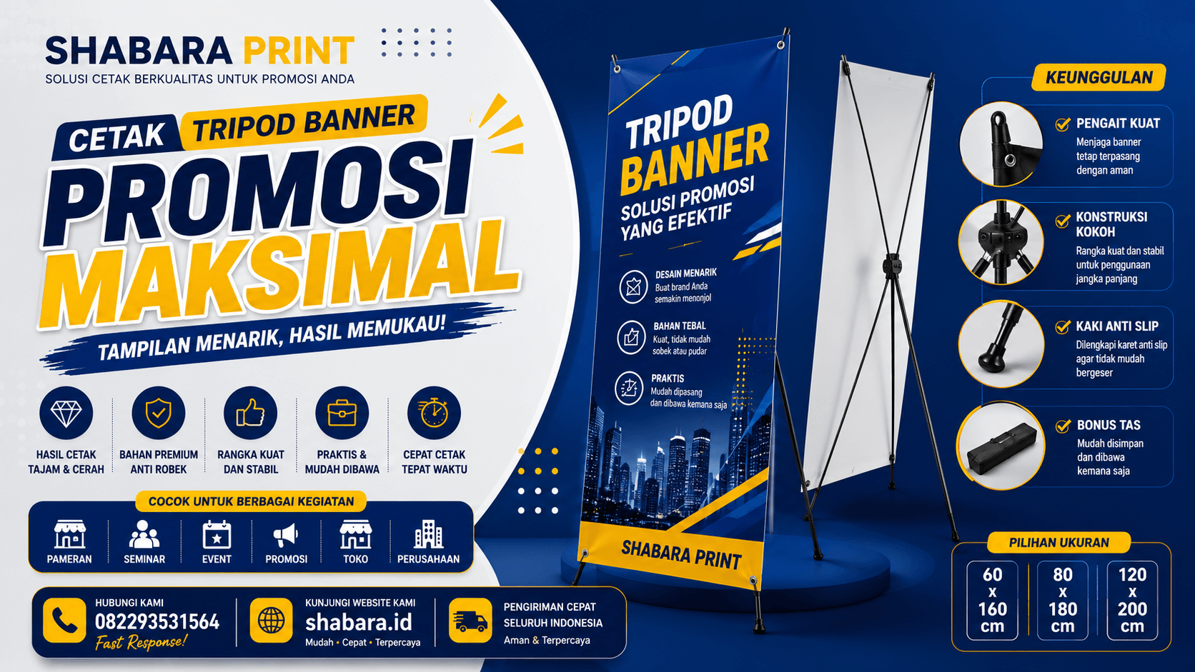 Cetak Tripod Banner Online Murah di Grogol