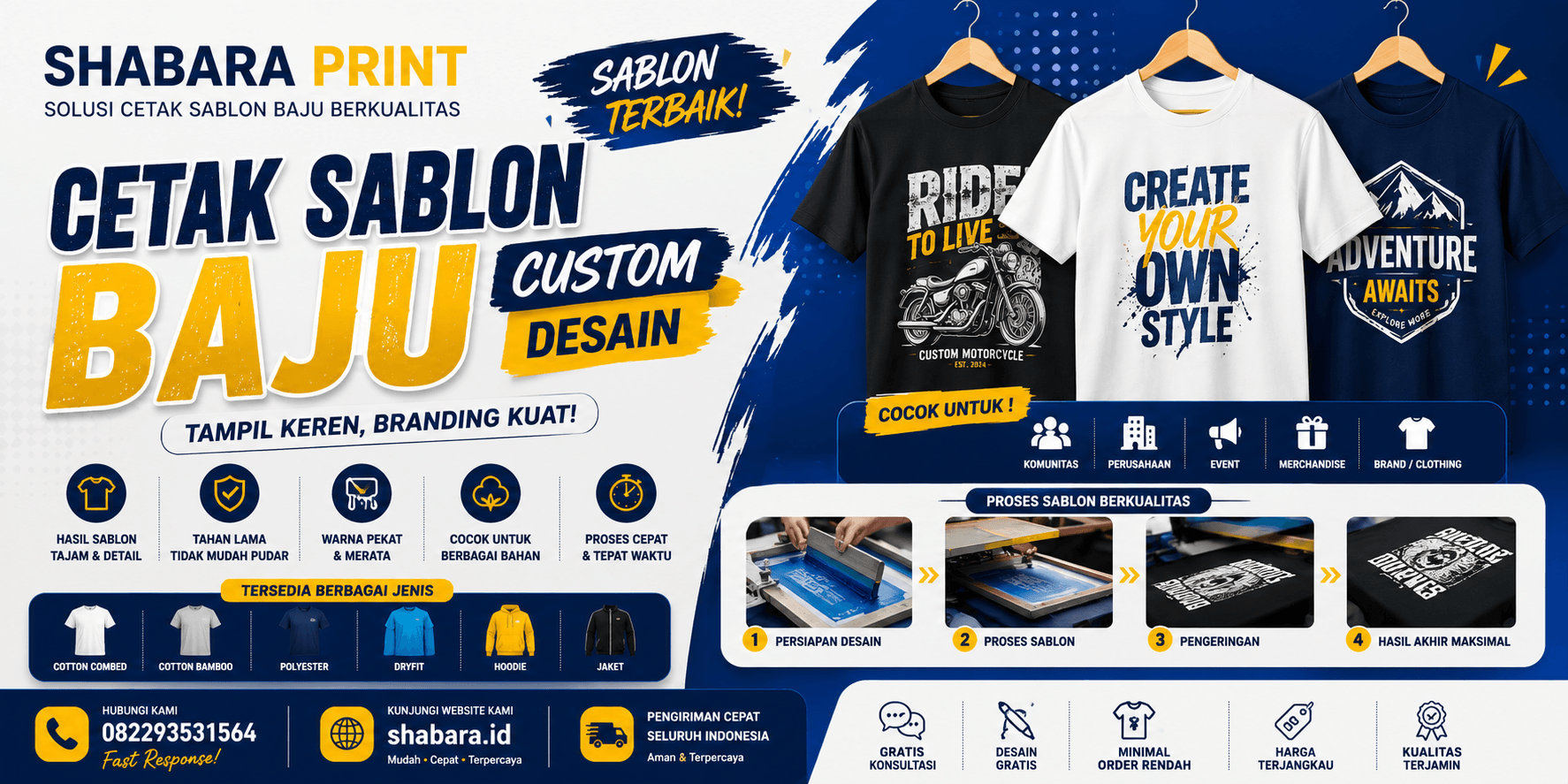 Cetak Sablon Baju Murah di Grogol – Jasa Sablon Kaos Custom Berkualitas, Cepat & Harga Terjangkau