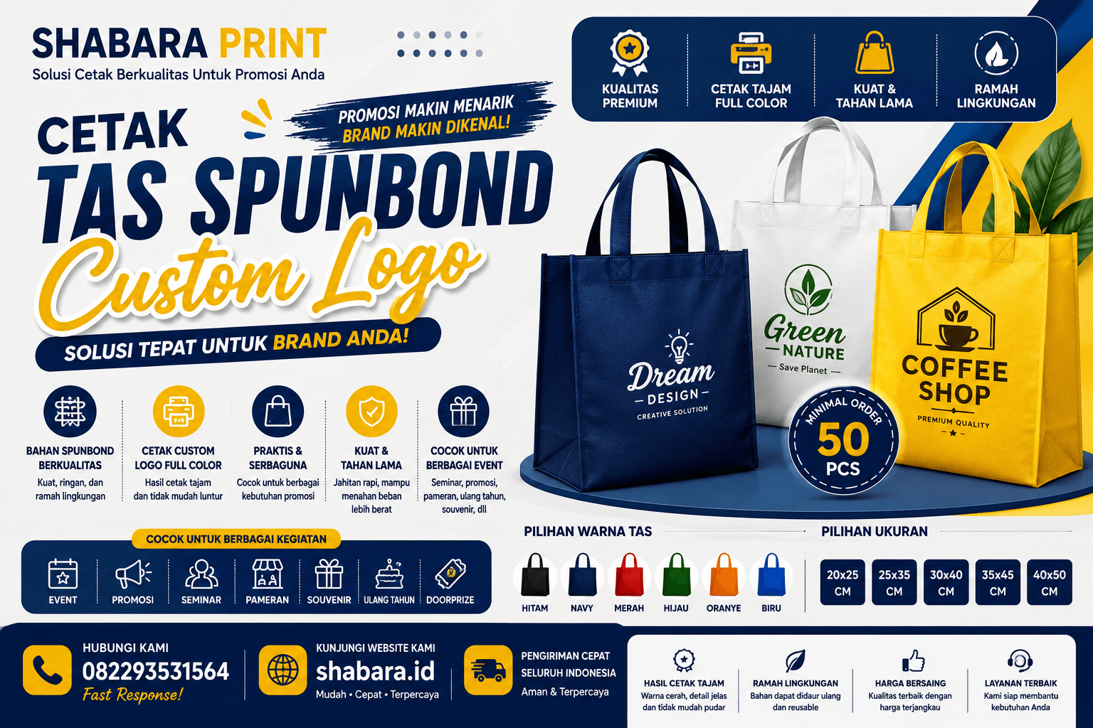 Jasa Pembuatan Tas Spunbond Custom Logo Murah di Semanan – Cocok untuk UMKM & Instansi