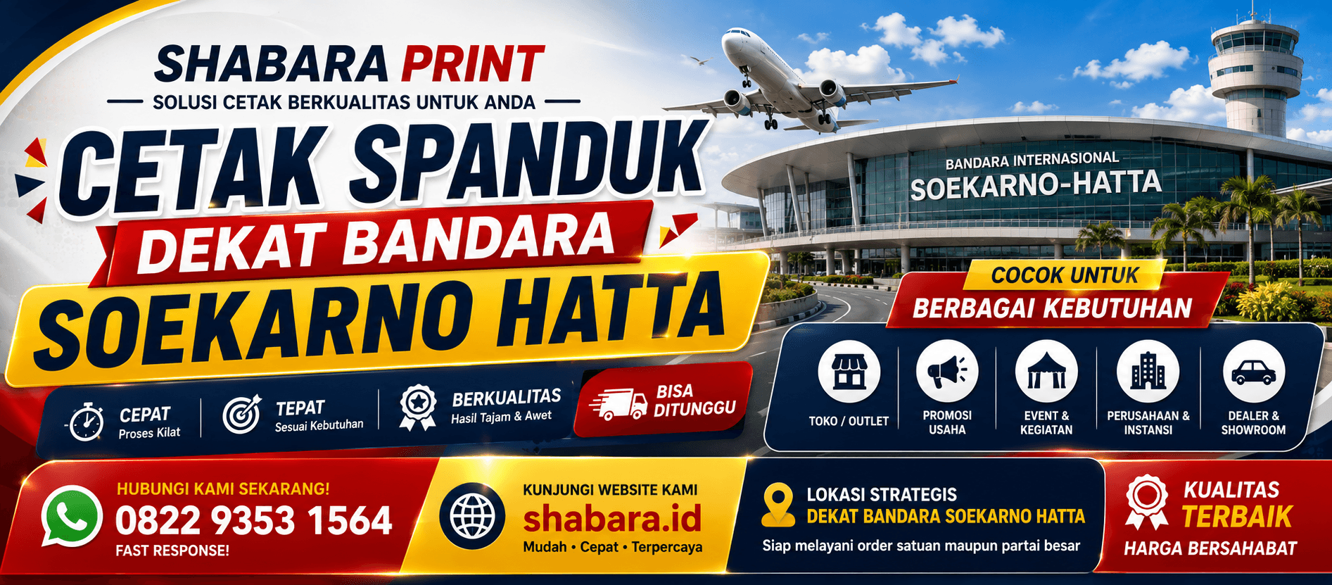 Tempat Cetak Spanduk Murah Dekat Bandara Soekarno Hatta Ukuran 2x2 Meter