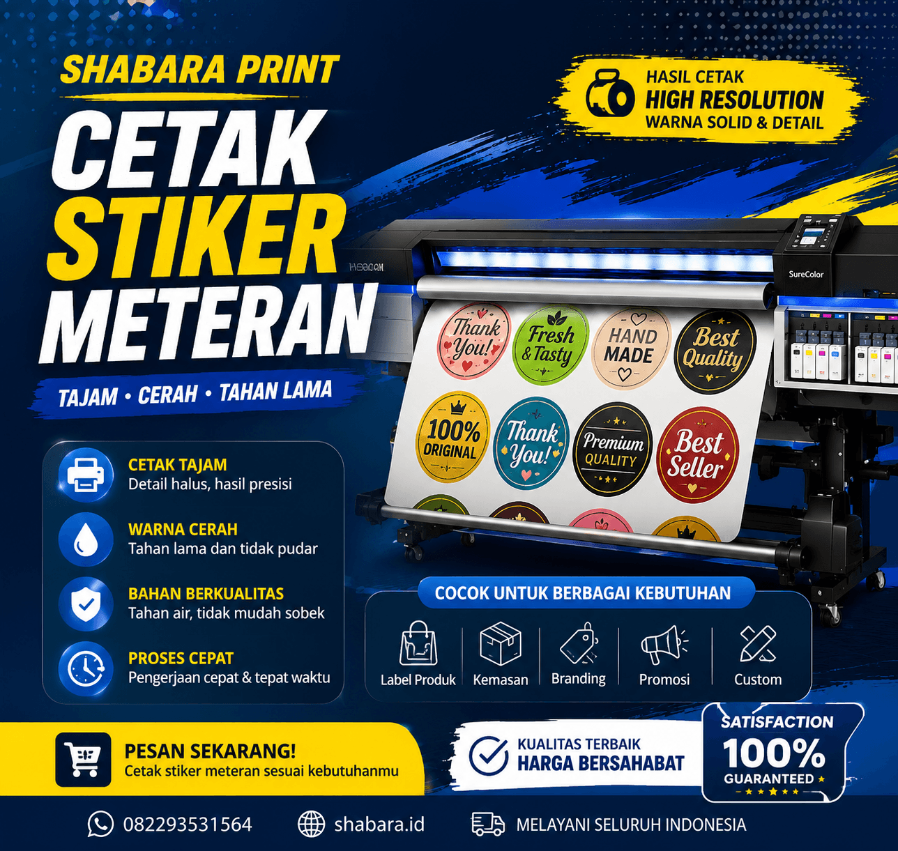 Custom Stiker China Meteran Sticker Full Print-Shabara Print