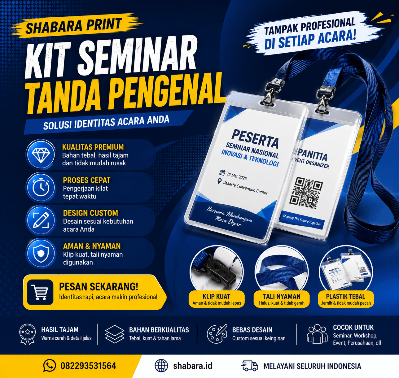 Kit Seminar Tanda Pengenal Tali id Acara-Shabara Print