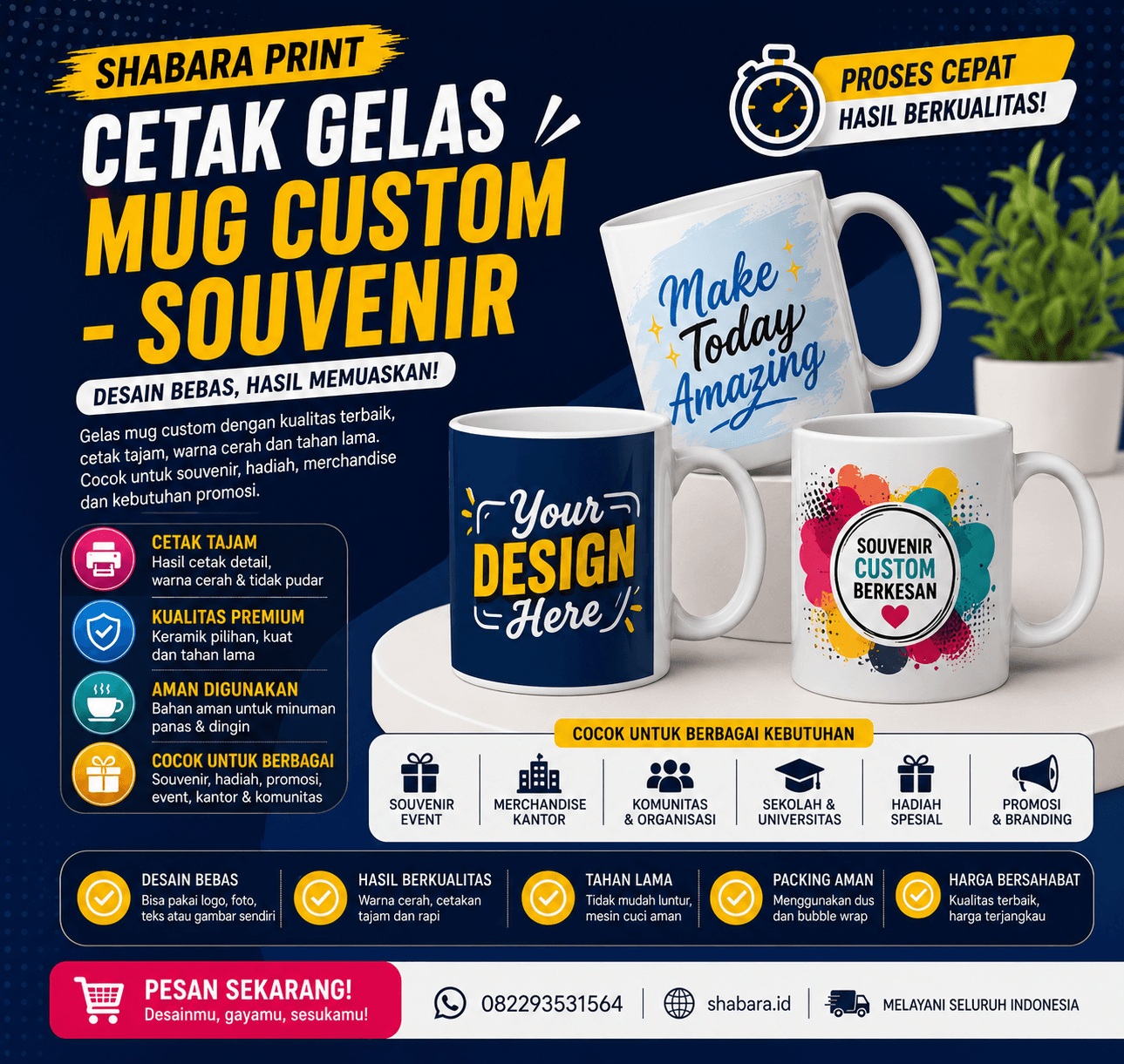 Custom Gelas Mug Custom - Souvenir-Shabara Print